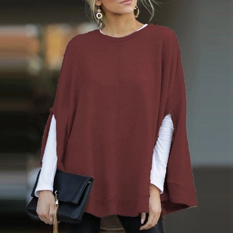 Casual Round Collar Cloak Top