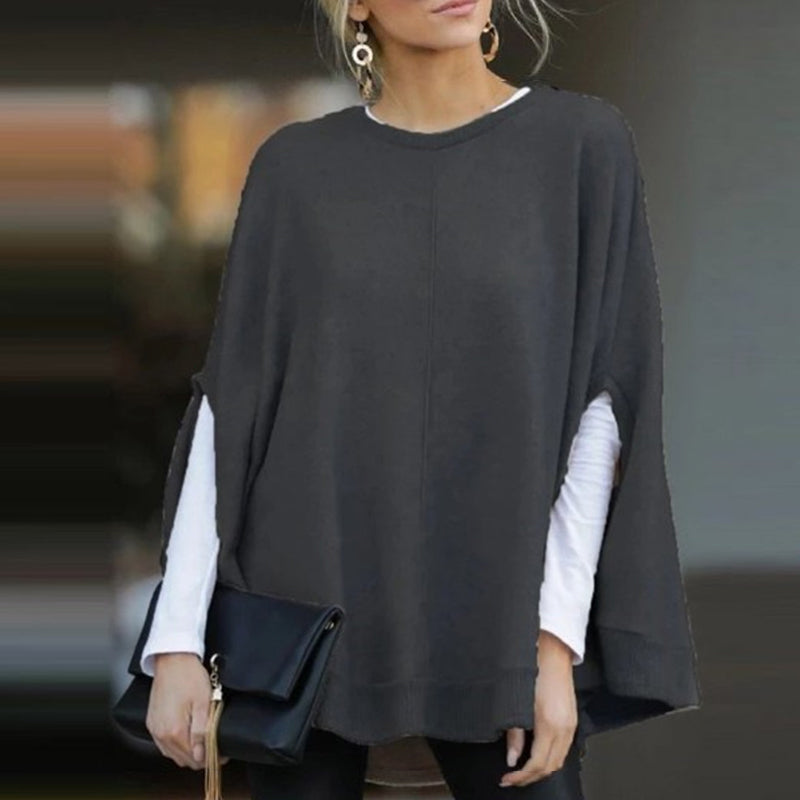 Casual Round Collar Cloak Top