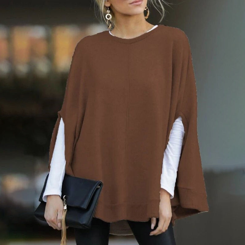 Casual Round Collar Cloak Top