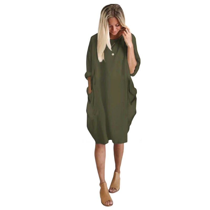 Loose Swing Panel Long Dress