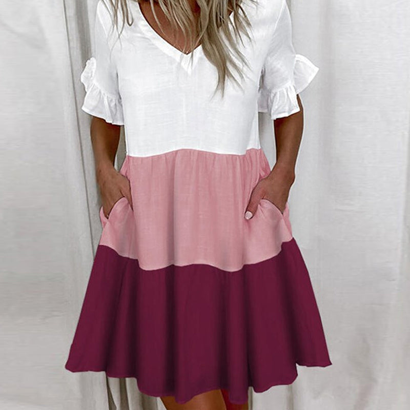 Ruffle Pattern Casual Dress