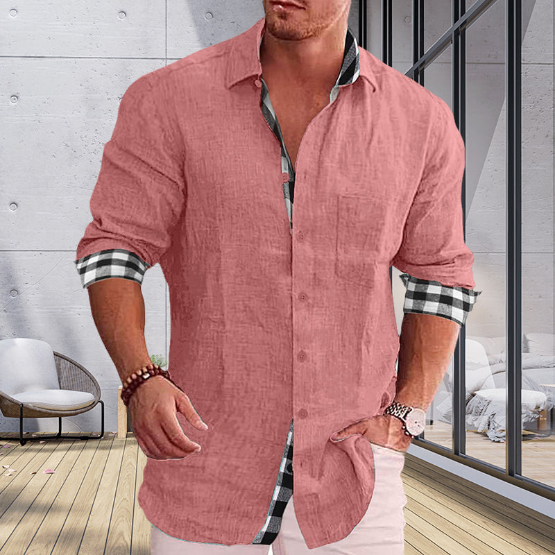 Gentleman Paneled Casual Buttons Pocket Shirt