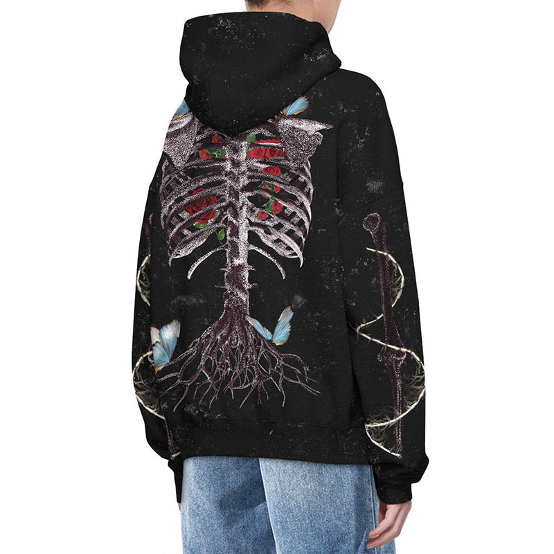 Unisex 3D Graphic Print Skeleton Hoodie