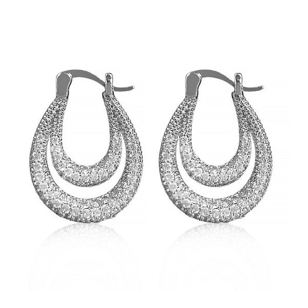 Withinhand U-shaped Full Diamond Earrings