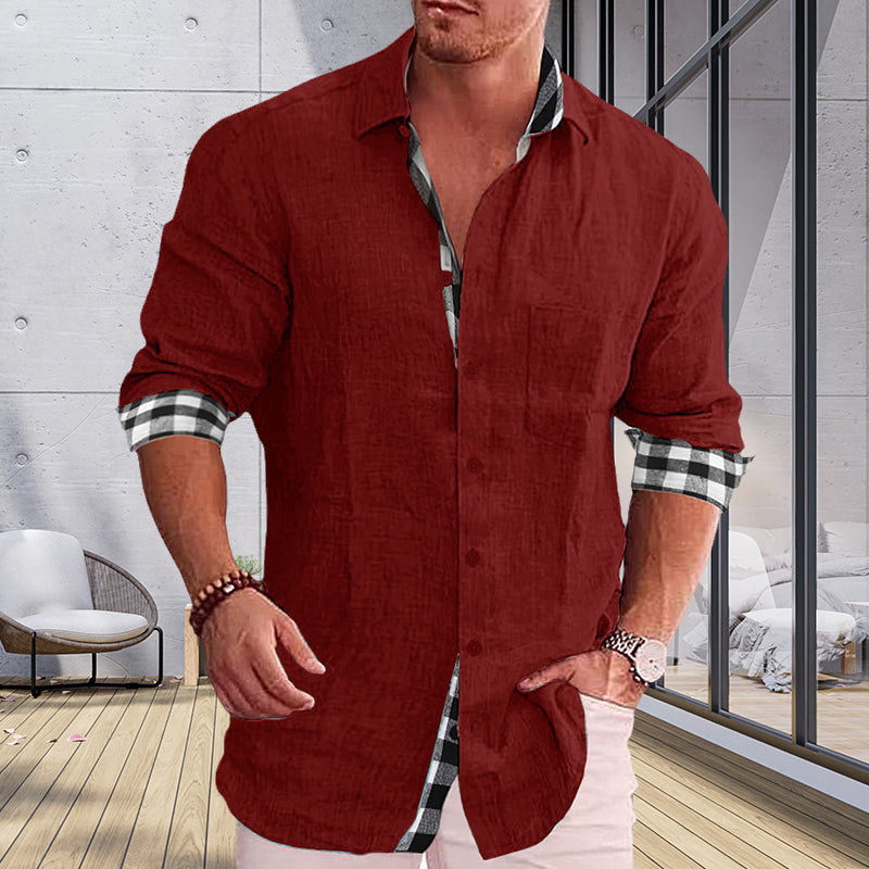 Gentleman Paneled Casual Buttons Pocket Shirt
