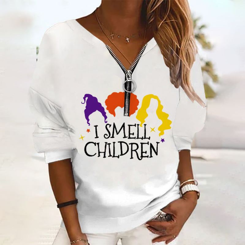 Colorful Halloween Zip Up Sweatshirt