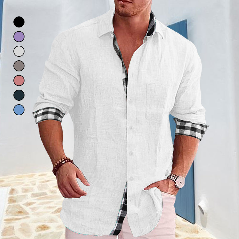 Gentleman Paneled Casual Buttons Pocket Shirt