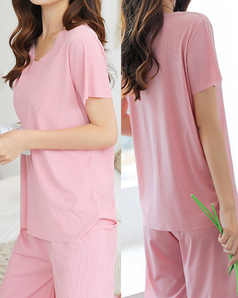 Ice Silk Pajama Two-piece Set