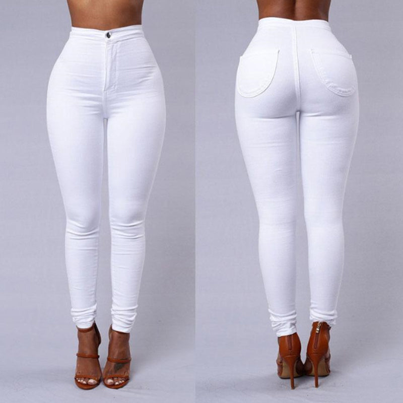 High Waist Skinny Slimming Ankle Banded Pants