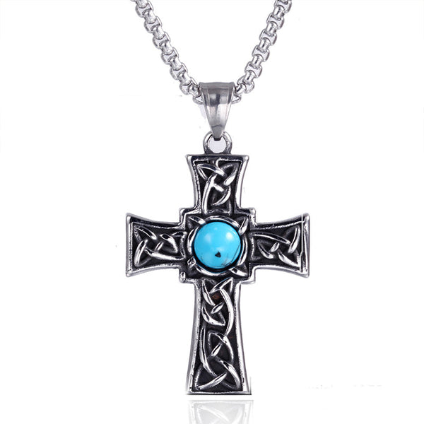 Cross Turquoise Pendant