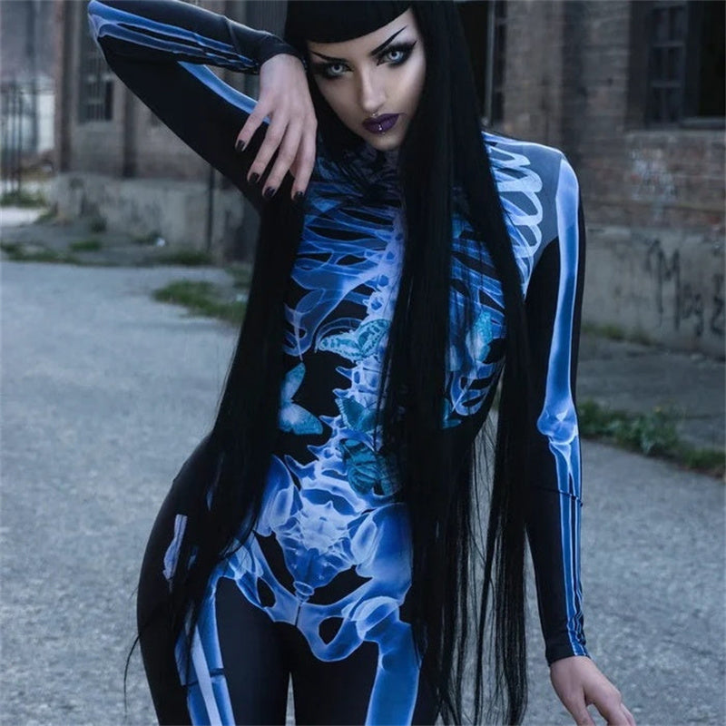 Halloween Sexy Skull Bodysuit