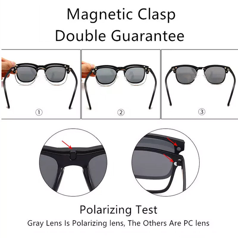 5Pcs Convenient Magnetic Sunglasses Plastic Frame
