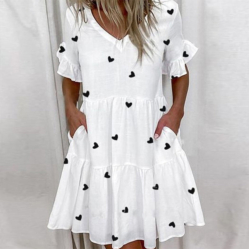 Ruffle Pattern Casual Dress