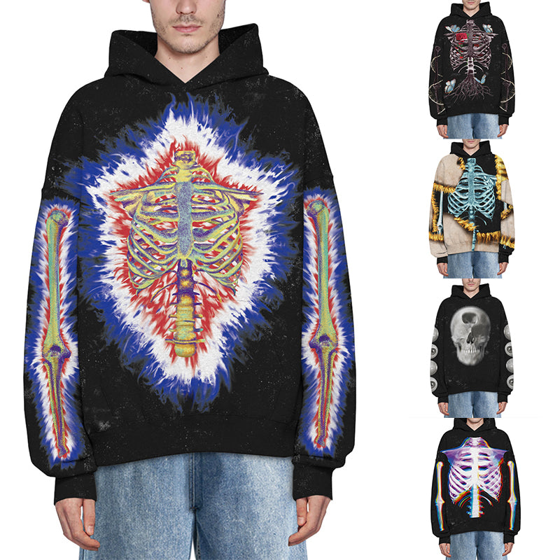 Unisex 3D Graphic Print Skeleton Hoodie