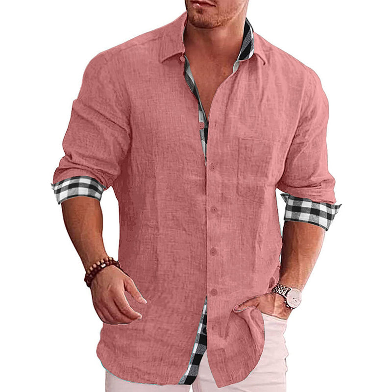 Gentleman Paneled Casual Buttons Pocket Shirt