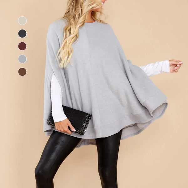 Casual Round Collar Cloak Top