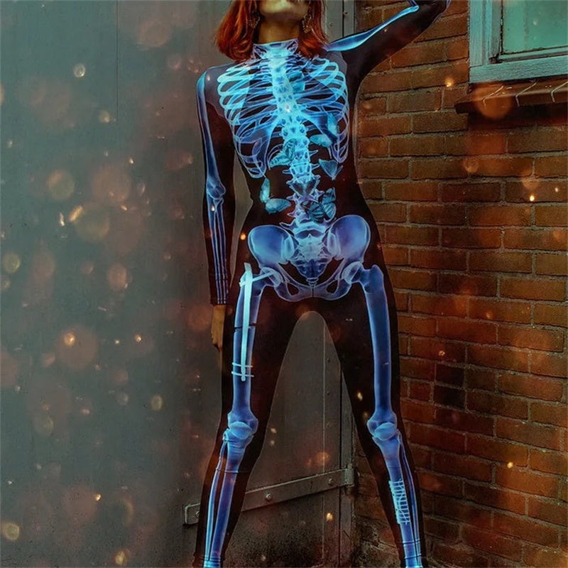 Halloween Sexy Skull Bodysuit