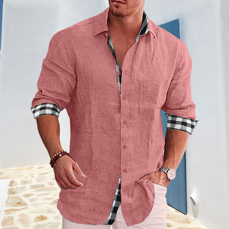 Gentleman Paneled Casual Buttons Pocket Shirt