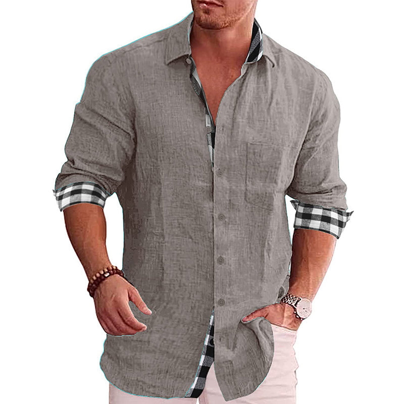 Gentleman Paneled Casual Buttons Pocket Shirt