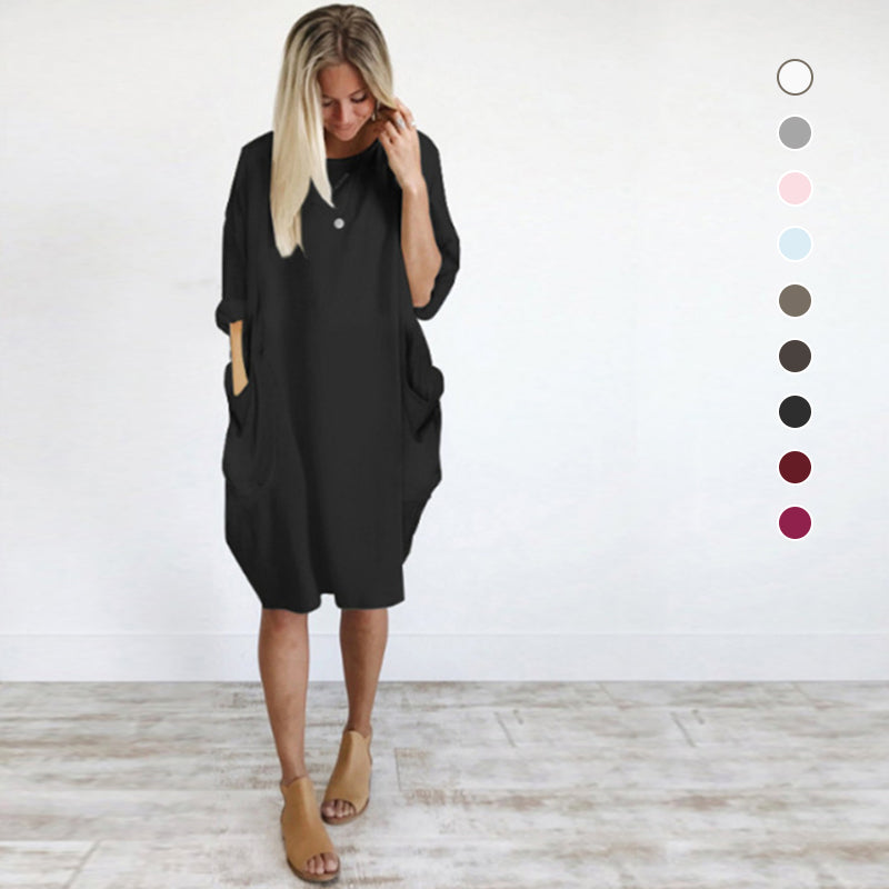 Loose Swing Panel Long Dress
