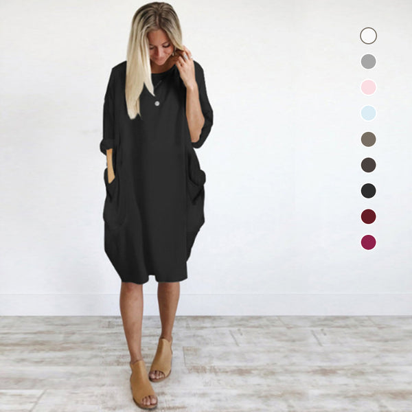 Loose Swing Panel Long Dress