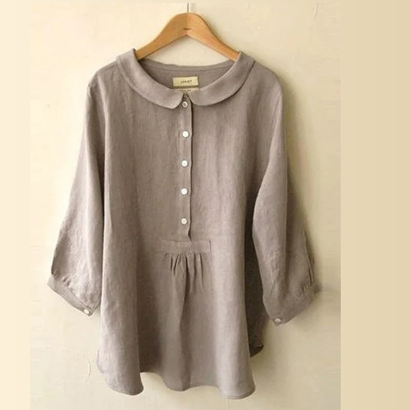 Women's Seven-Sleeve Cotton Linen Shirt