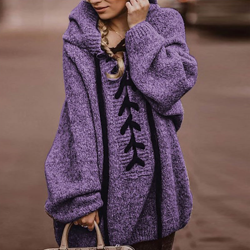 Casual Hoodie Cotton Solid Sweater Dress