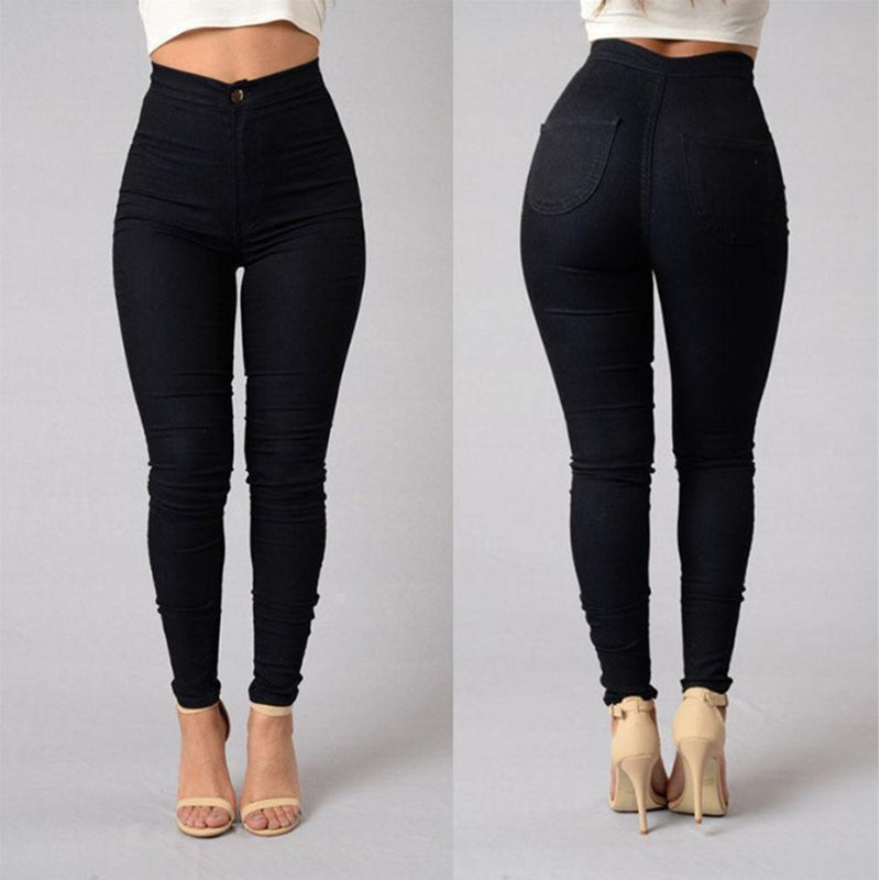 High Waist Skinny Slimming Ankle Banded Pants