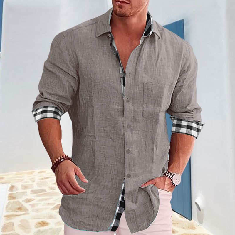Gentleman Paneled Casual Buttons Pocket Shirt