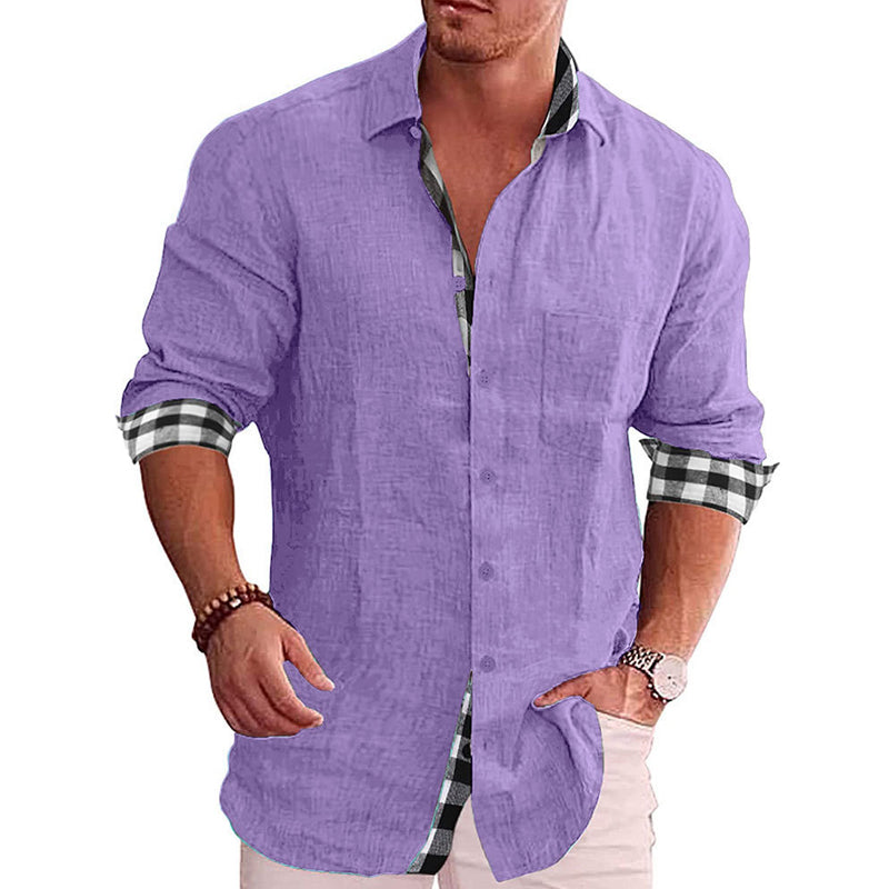 Gentleman Paneled Casual Buttons Pocket Shirt