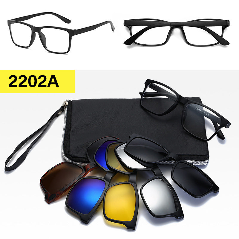 5Pcs Convenient Magnetic Sunglasses Plastic Frame