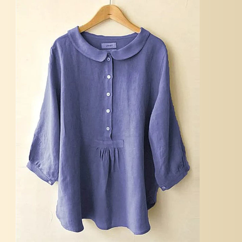 Women's Seven-Sleeve Cotton Linen Shirt