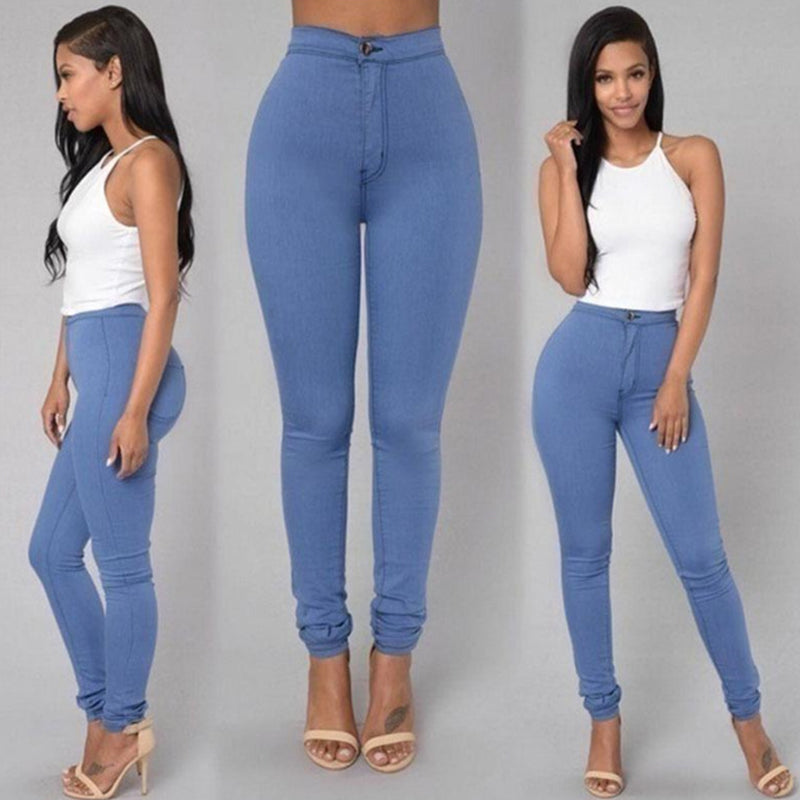 High Waist Skinny Slimming Ankle Banded Pants