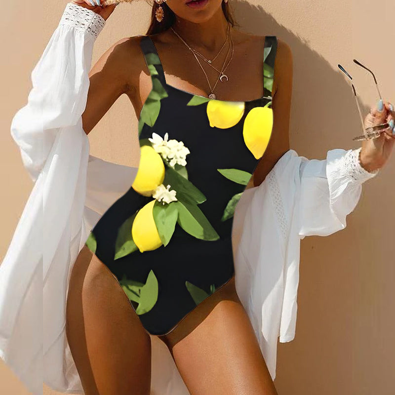 Cute Lemon One-Piece Swimsuit Bikini