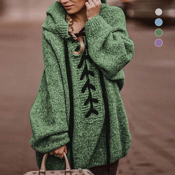Casual Hoodie Cotton Solid Sweater Dress