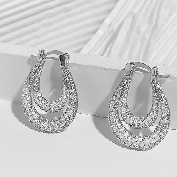 U-shaped Full Diamond Earrings