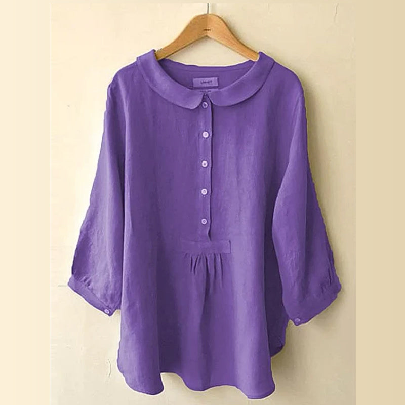 Women's Seven-Sleeve Cotton Linen Shirt