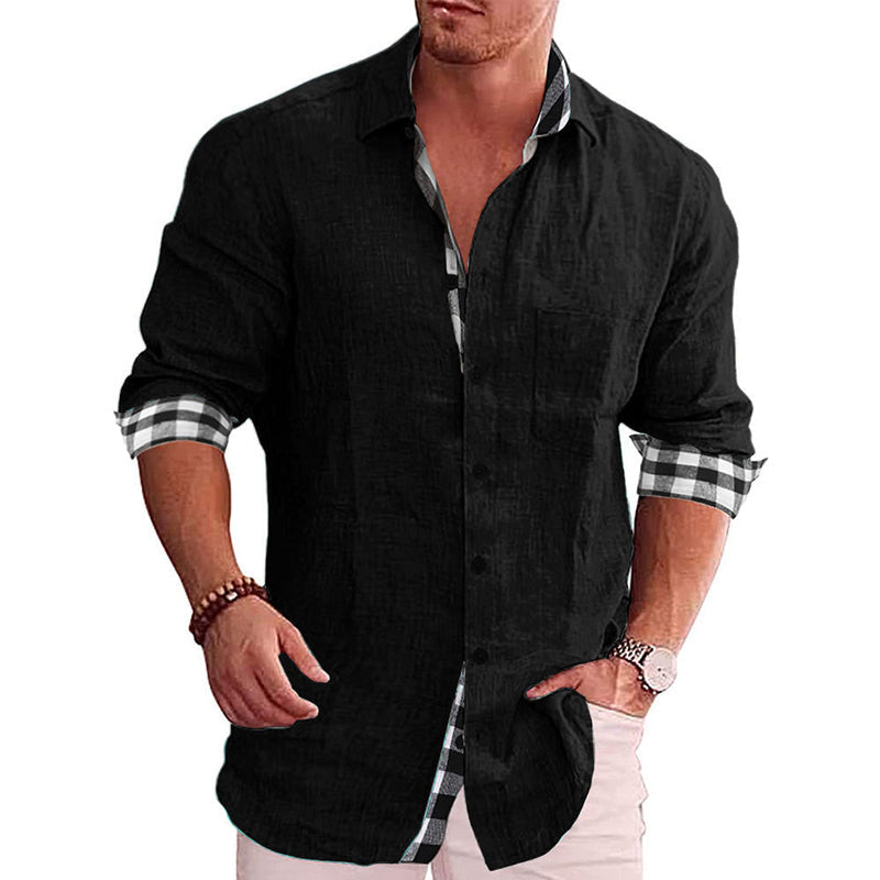 Gentleman Paneled Casual Buttons Pocket Shirt