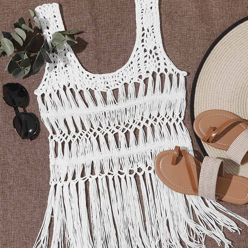 V-Neck Hollow Lace Tank Top