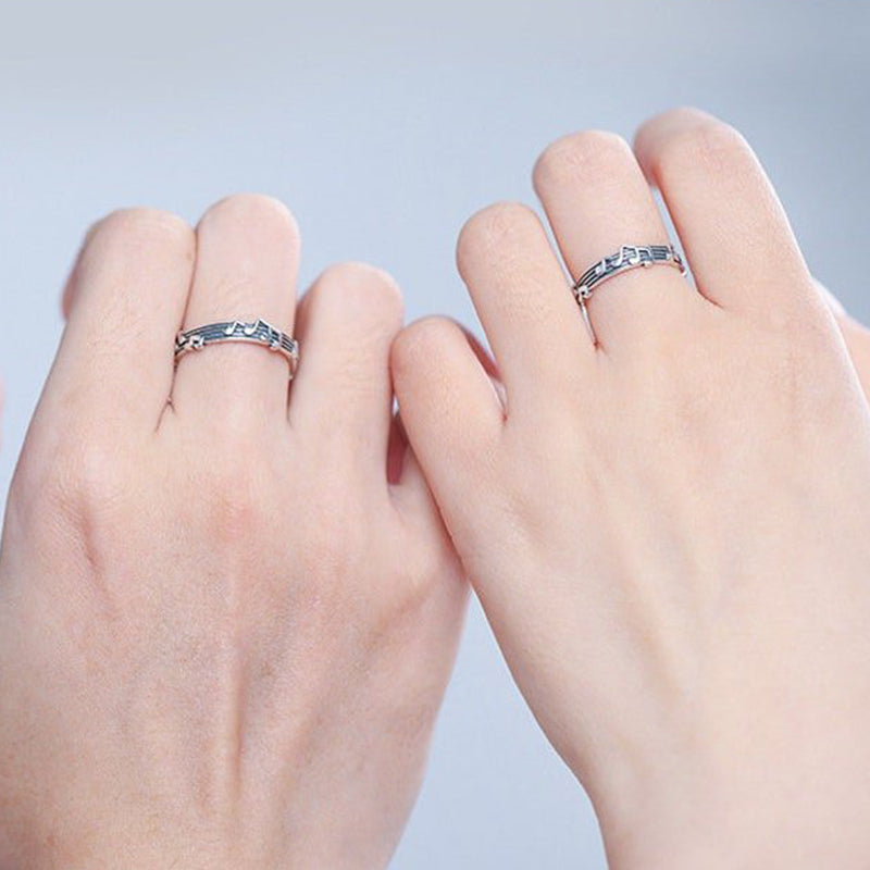 Music Note Ring Music Adjustable Couple's Ring