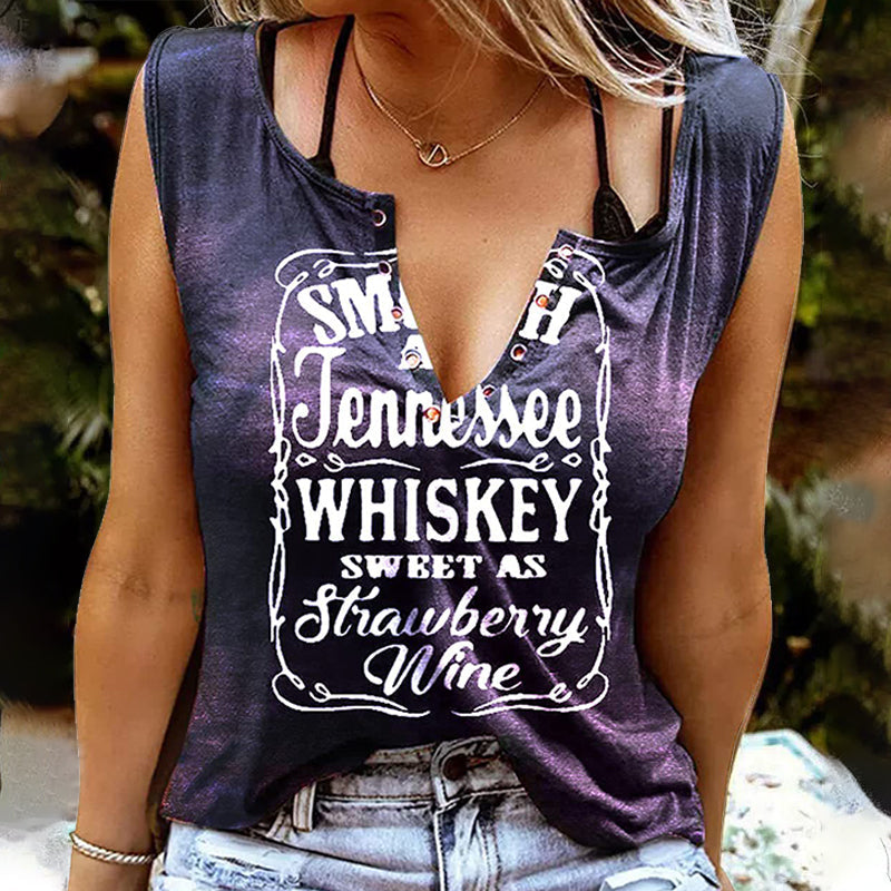 Letter Print Sleeveless Top