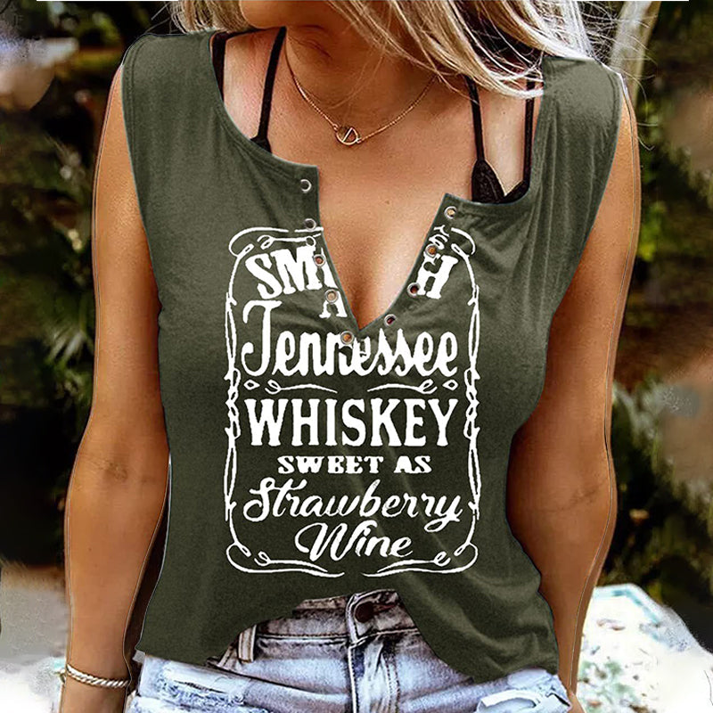 Letter Print Sleeveless Top