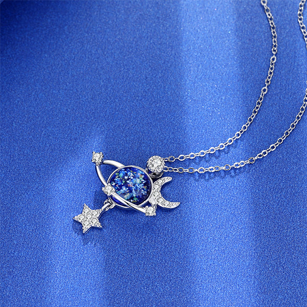 Romantic,moon and star necklace