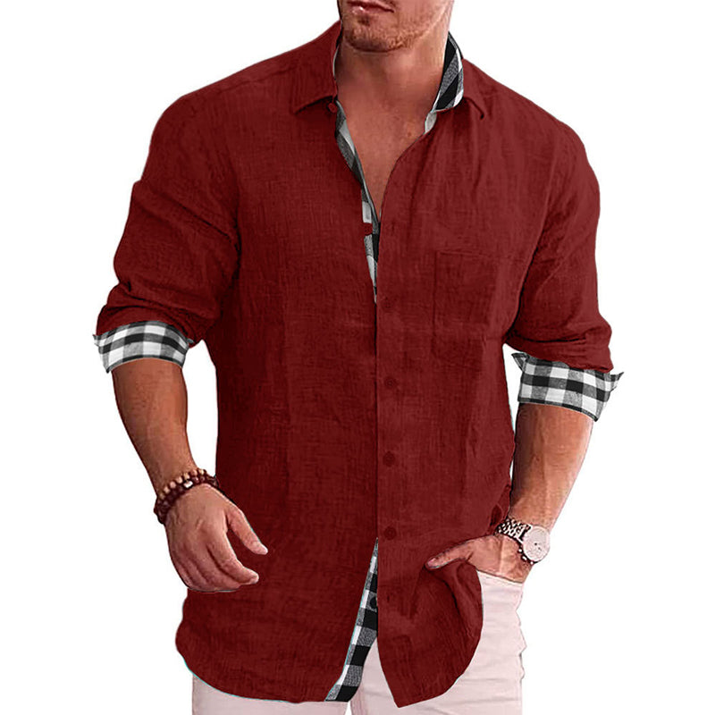 Gentleman Paneled Casual Buttons Pocket Shirt