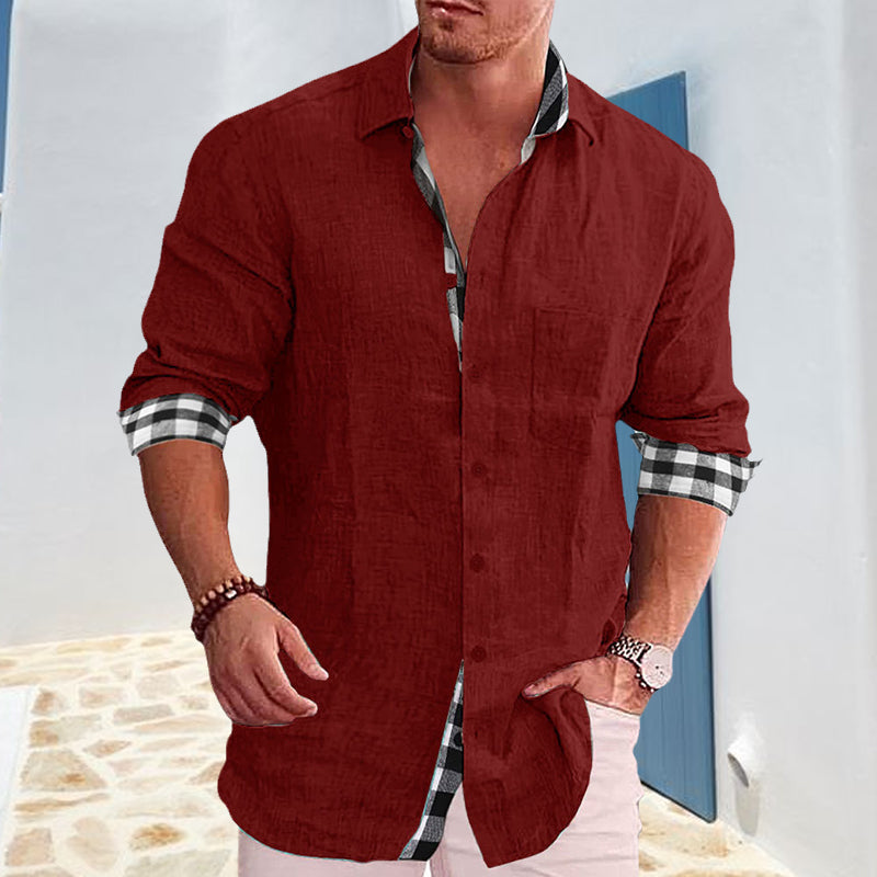 Gentleman Paneled Casual Buttons Pocket Shirt