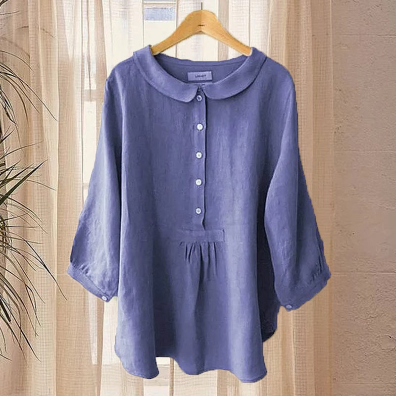 Women's Seven-Sleeve Cotton Linen Shirt