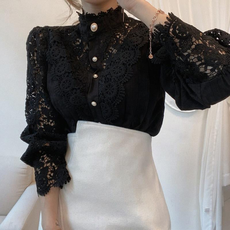 Elegant Lace Cutout Top