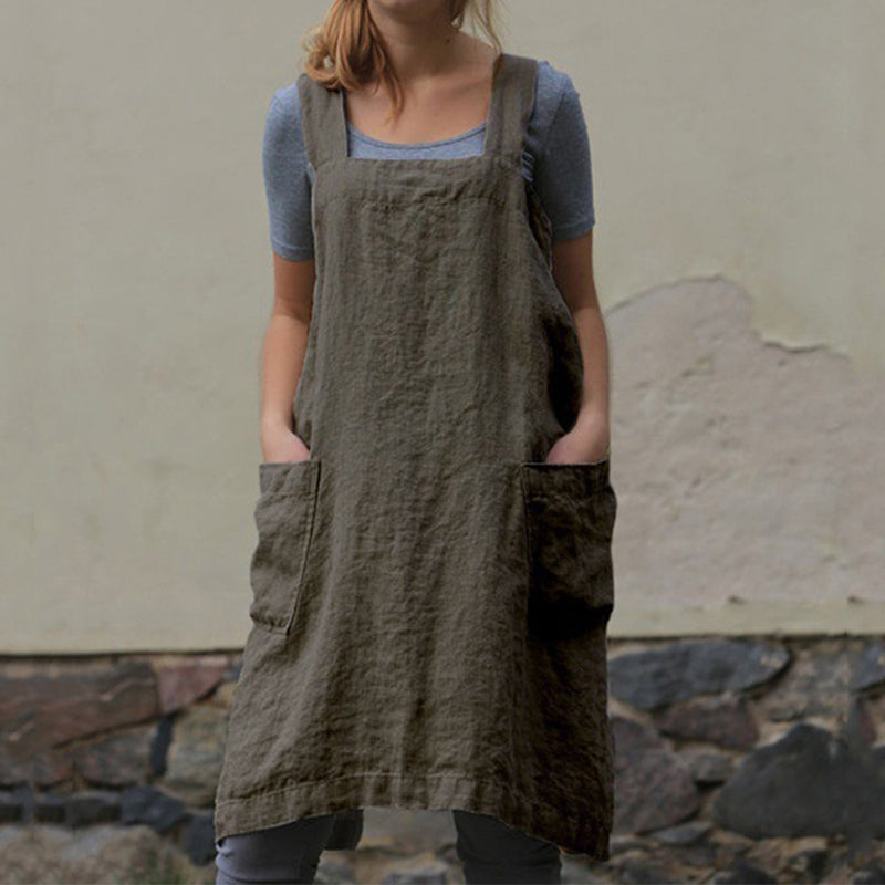 Women's Cotton and Linen Loose Apron
