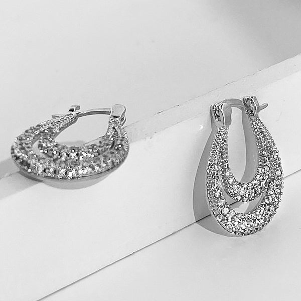 U-shaped Full Diamond Earrings