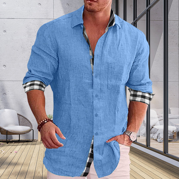 Gentleman Paneled Casual Buttons Pocket Shirt